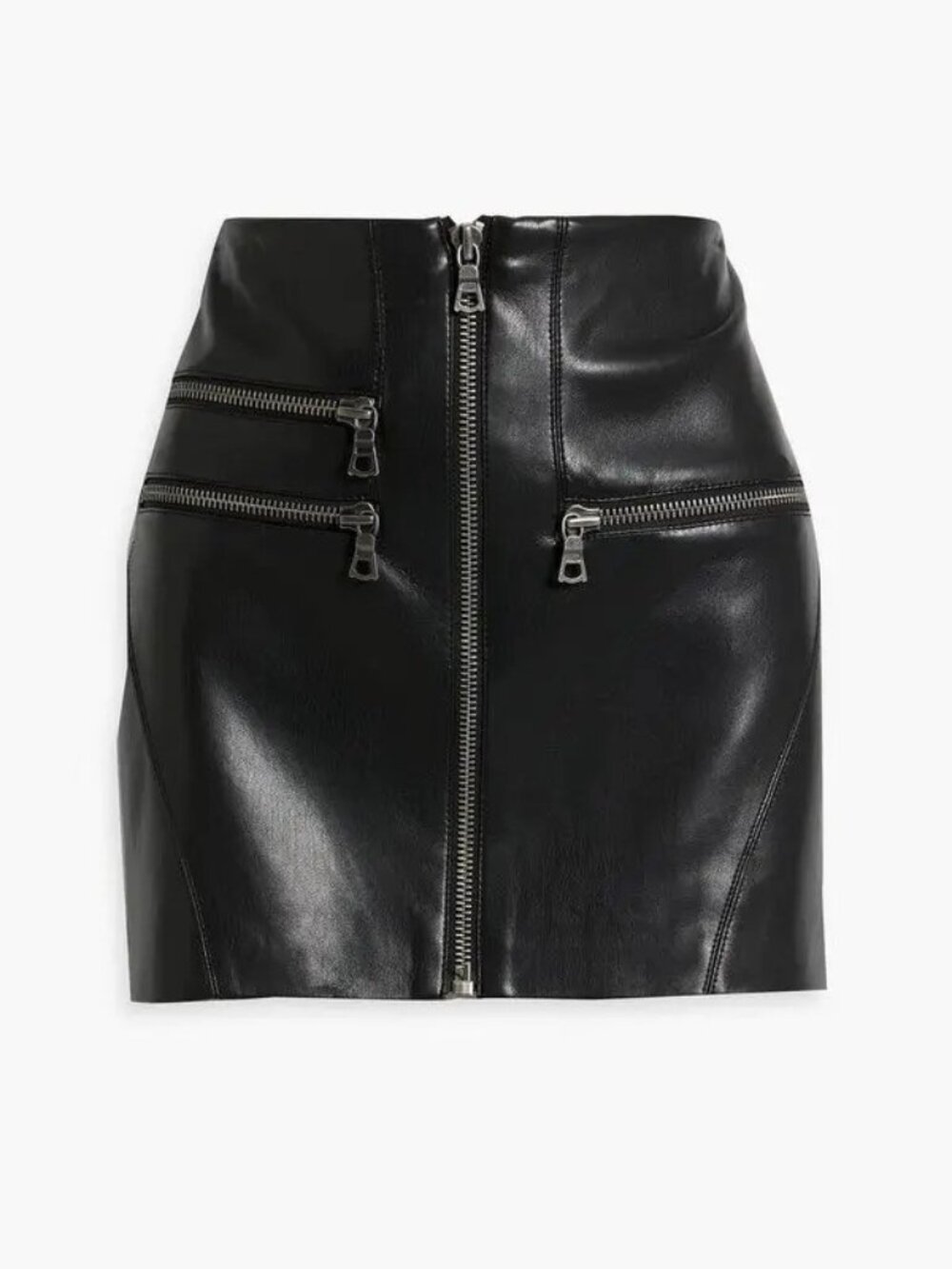 Alice + Olivia Kendale Faux Leather Mini Skirt in Black Size 4